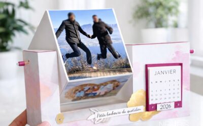 Cube photos rotatif et calendrier 2026